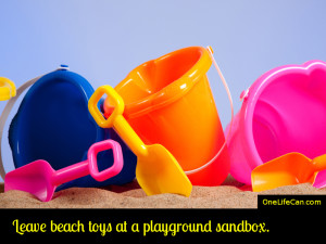 Mindful Act of Kindness - Leave Beach Toys at a Playground Sandbox