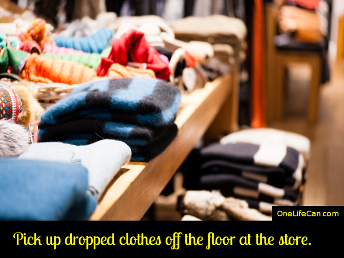 Mindful Act of Kindness - Pick Up Dropped Clothes off the Floor at the Store