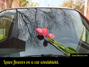 Mindful Act of Kindness - Leave Flowers on a Car Windshield
