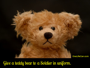 Mindful Act of Kindness - Give a Teddy Bear to a Soldier in Uniform