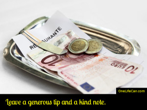 Mindful Act of Kindness - Leave a Generous Tip and a Kind Note