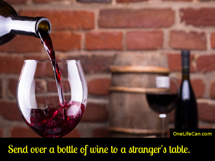 Mindful Act of Kindness - Send Over a Bottle of Wine to a Stranger's Table